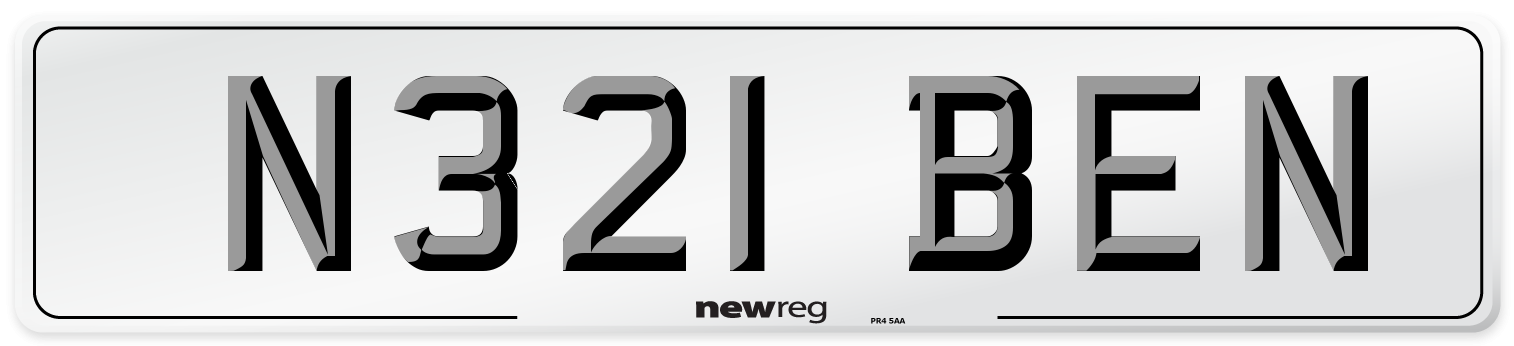 N321 BEN Number Plate from New Reg